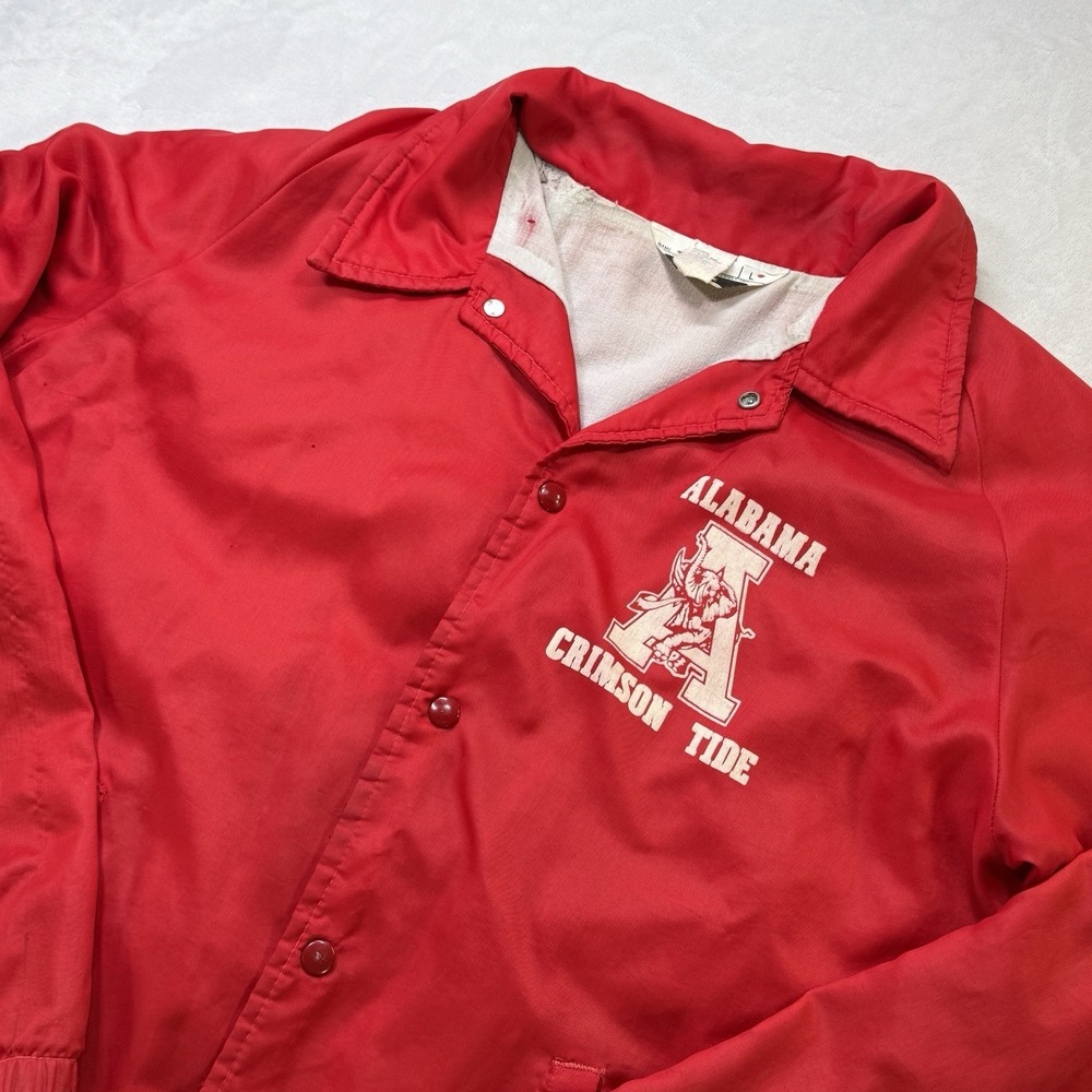 Alabama Crimson Tide Chalk‎ Line Coach Jacket Unisex Adult Large Red Vintage 80s